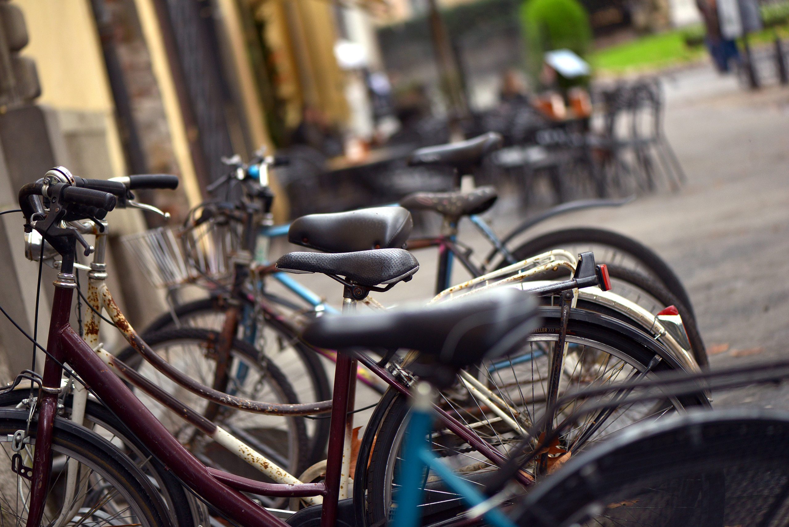 Molte biciclette parcheggiate