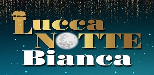 Banner Lucca Notte Bianca 2026 con sfondo di stelle cadenti