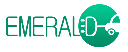 Logo progetto Emerald (titolo e auto elettrica)